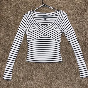 Topshop Long Sleeve Striped Top